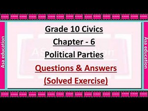 Ch 6 Political Parties (Civics, Grade 10, CBSE) Solved Exercise with Hindi explanation
