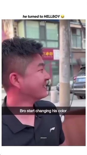 He turned to hell boy 💀