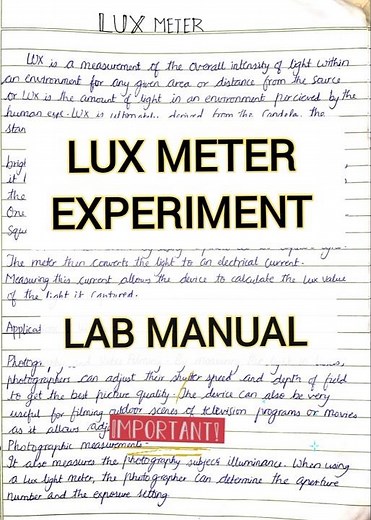 Study of Lux Meter experiment 💥