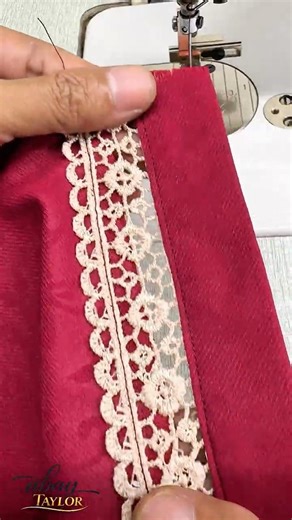 Step-by-Step Guide: Beautiful Lace Border Stitching #patternmaking #sewinghacks #diy