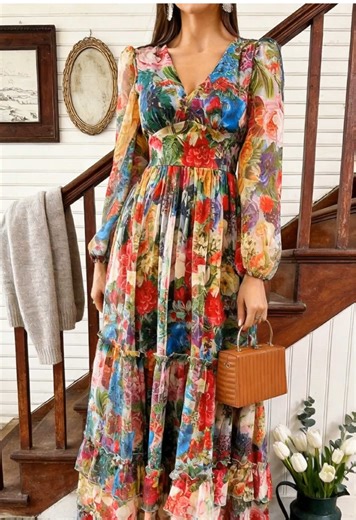 Stylish Floral Dress for Spring Weekend Outfits