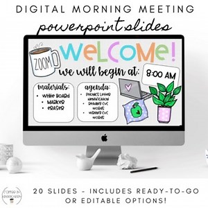 Digital Morning Meeting Slides | Editable Morning Meeting Slides