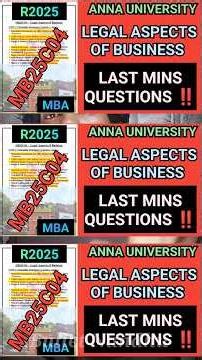 Legal Aspects of Business (MB25C04) MBA Regulation 2025‼️#annauniversity#mb25c04#mba #regulation2025