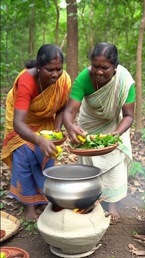 Tribal Women Cooking Healthy Forest Veg Soup #cooking #junglecooking #healthyfood
