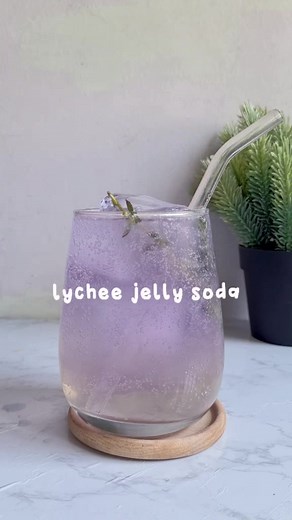 Lychee Jelly Soda Recipe | Home Cafe Aesthetic Drinks