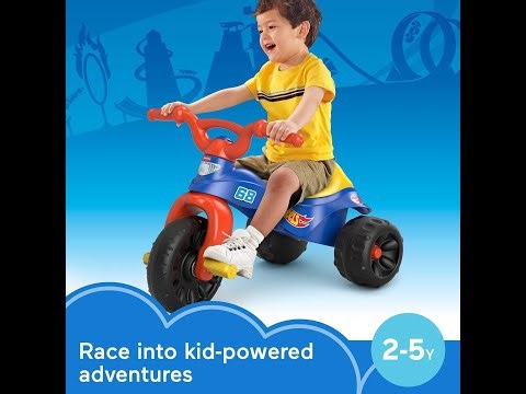 Fisher-Price Toddler Tricycle Hot Wheels Tough Trike, Toy Bike with Handlebar Grips & Storage