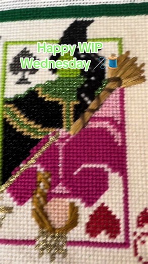 Straw silk really is that girl, and @gostitchstudio needle minders truly are the best. #wipwednesday #needlepoint #ndlpt #needlepointtiktok #needlepointnation