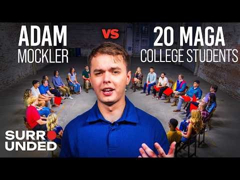 1 Gen-Z Liberal vs 20 Gen-Z Conservatives (ft. Adam Mockler) | Surrounded