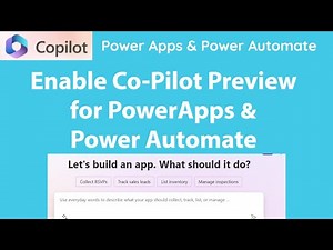 Power Automate & PowerApps - Enable Co-Pilot preview