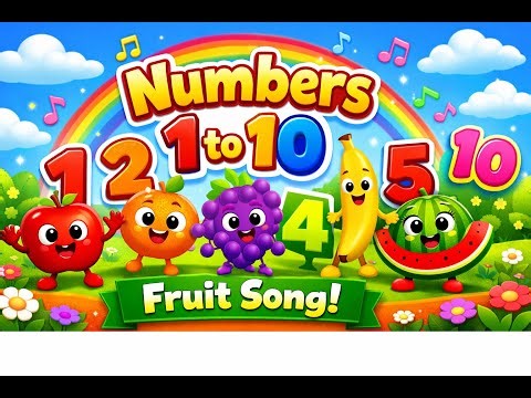 Numbers 1–10 Fruit Song 🍎🍌 | Learn Counting with Dancing Fruits for Kids