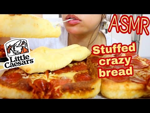 ASMR Little Caesars STUFFED CRAZY BREAD !!! Pepperoni Pizza Eating SOUNDS Mukbang | TWILIGHT