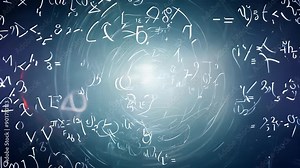Mathematical background with formulas and signs. Concept: algebra and calculus, data calculation and analytics.