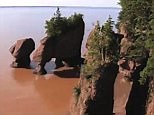 Time-lapse of Hopewell tide coming in covering the rocks