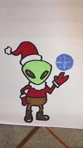 Wala lang hehe 😅 santa na alien #erinlao #art #drawing #alien
