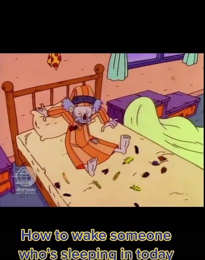 #Rugrats bugs in grandpas bed.