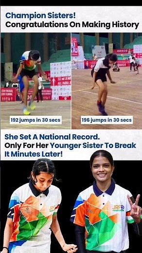 196 Skips in 30 Seconds 😳🔥 | Breaks Sister Tanvi’s National Record at Senior Championship