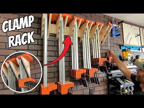 Scrap Plywood to Clamp Wall Rack // Easy build for beginners // Clamp Organization