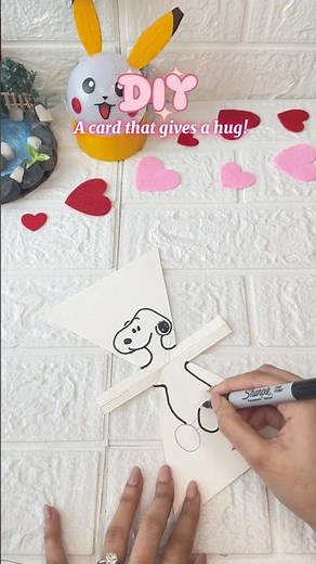 Last-Minute Valentine’s Greeting Card | Unique Snoopy Hug Pop-Up DIY 🐶❤️