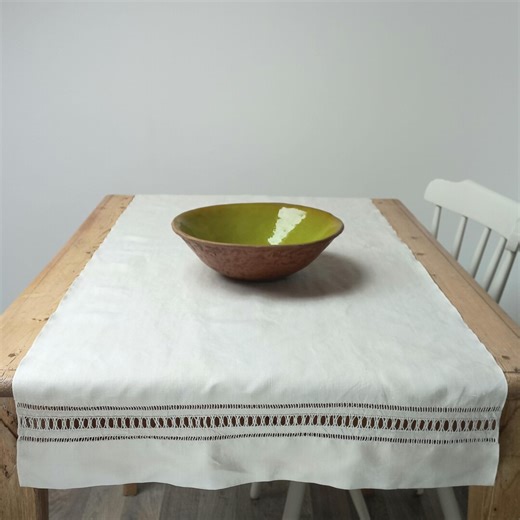 Antique Linen Table Runner 1930s Drawn Thread Whitework Embroidery, Heirloom Textile - Etsy