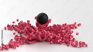 demolition ball satisfying 3d animation. can be used to represent a demolished structure, heavy object concept or chaos collapse mind psychology.