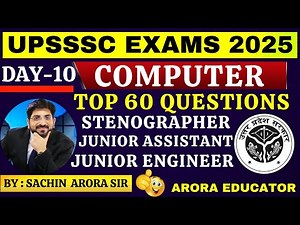 UPSSSC Computer Class 2025 | UPSSSC Junior Assistant, Stenographer Computer Class | Day10 #upsssc