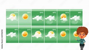 weather forecast in vector animation