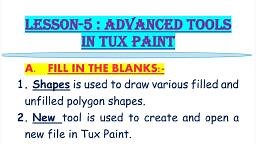 LESSON-5_ ADVANCED TOOLS IN TUX PAINT.pdf - I C T - Notes - Teachmint