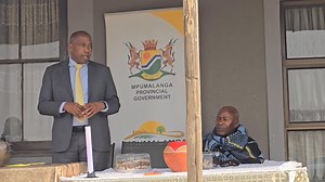Mpumalanga Cooperative Governance, Human Settlements and Traditional Affairs MEC Speed Mashilo gifts Morena LE Moloi of the Lekgotla Tribal Authority in Daagakraal with a cow on behalf of Premier Mandla Ndlovu, during his visit to brief the chief that the Mpumalanga Provincial Government will be holding an Executive Council Outreach in the area until Friday. MEC Mashilo committed that the Mpumalanga Provincial Government would build offices for the Lekgotla Tribal Authority. | Mpumalanga Provinc