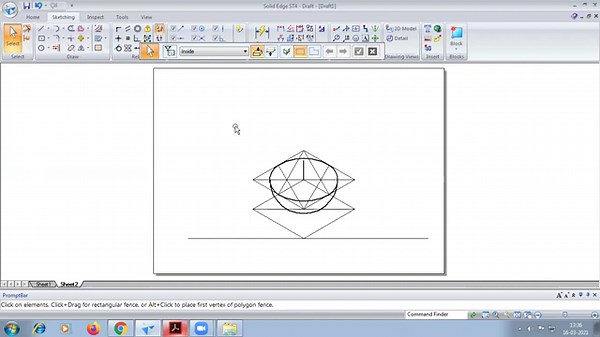 Sphere resting on Hemisphere in iso in solid edge software