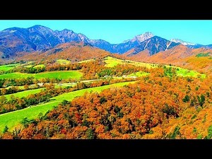 4K映像 絶景ドローン空撮「紅葉の八ヶ岳山麓 清里高原」清泉寮 日本の美しい四季 山梨県北杜市 10月下旬 まきば公園・八ヶ岳牧場・東沢大橋 自然風景