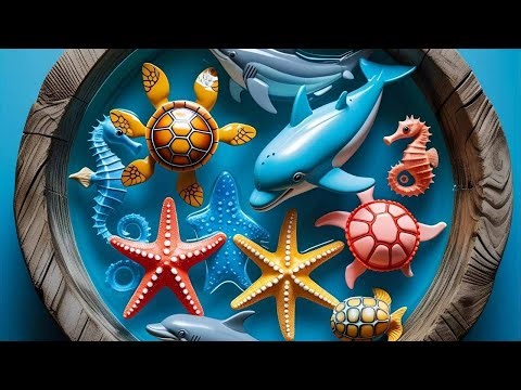 Ocean Character Toy Pack Review: Dolphin, Starfish, Shark, Eel, Clown Fish, Octopus, Seahorse | LIVE
