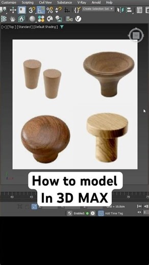 how to model cabinet knobs and drawer knobs in 3d max.