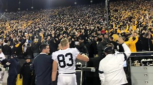 Penn State players & fans participate in the special Kinnick Stadium tradition of "The Wave" to patients & their families watching the game from the UI Children's Hospital. We Are... | Penn State Football