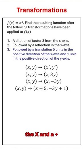 Applying A Sequence Of Transformations #mathmethods #maths #vce