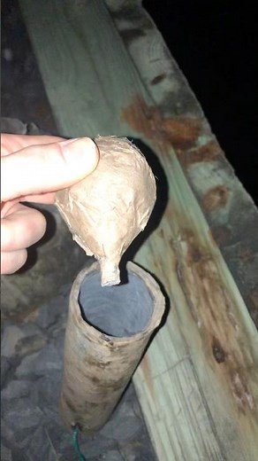 Homemade 2” ball shell with massive break, red star, white glitter #fireworks #pyro #pyrotechnics