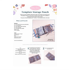 Debbie Shore Template Storage Pouch Instructions