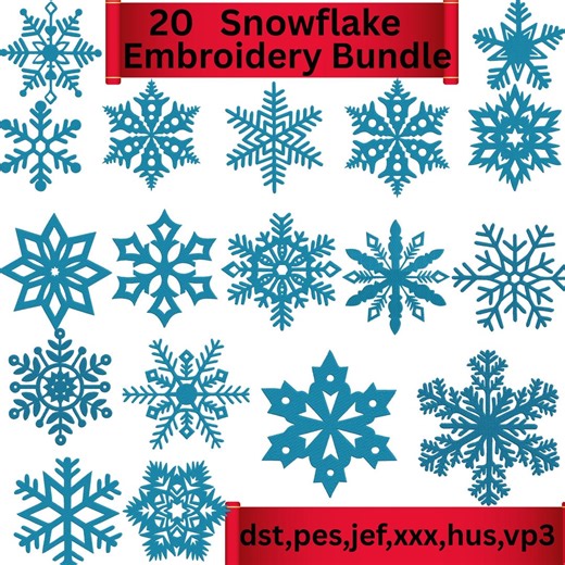 Snowflake Embroidery Bundle | Winter Snowflake Embroidery Designs | Christmas Snowflake Machine Embroidery Files | Holiday Embroidery Set - Etsy Canada