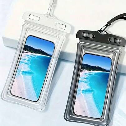 1pc Universal Waterproof Phone Case, 3D Waterproof Phone Protective Cover, Waterproof Phone Pouch, Suitable For Travel, Beach, Swimming Pool, Cruise, Compatible With IPhone/ And Other Phones, Prevent Water Damage | SHEIN