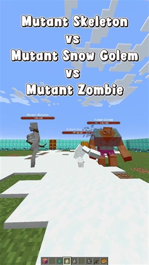 Minecraft 3 Way Mutant Fight! #shorts #minecraft