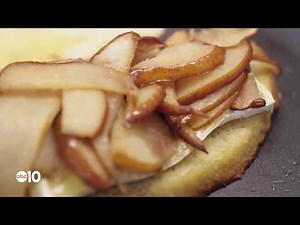 How to make a bourbon roasted Bosc pear and brie grilled cheese sandwich