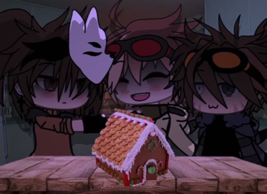 Tim, Brian, and Toby Make a gingerbread house ! :3 #creepypasta #ticcitoby #marblehornets #gacha #proxy
