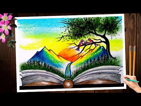 National reading day drawing. National reading day poster making. reading day chart making.