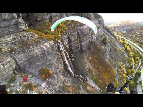 Paramotor Bridal Veil Falls!!! Powered Paragliding Exploration Of Mountains & Canyons Fall Colors!!!