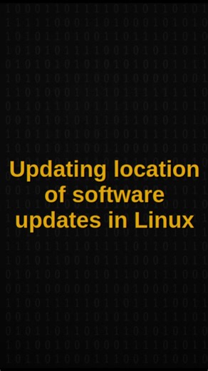 Updating location of software updates in Linux #computereducation #computer