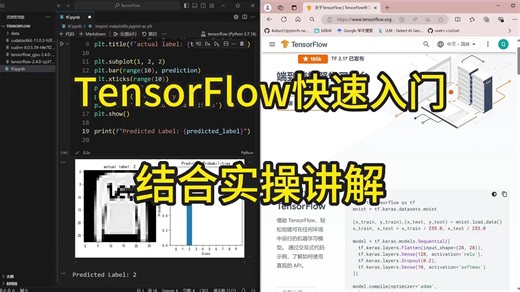 30分钟搞懂tensorflow深度学习框架，零基础教学，从环境配置到模型搭建、训练、推理、可视化