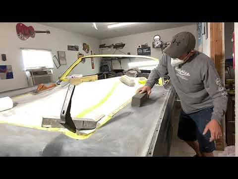 Automotive restoration tips and tricks Block sanding body Filler with Stink rock! Aka fart rock
