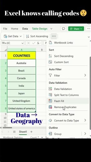 📞 Excel Country Calling Code Trick! #shorts #excel #viral #exceltips