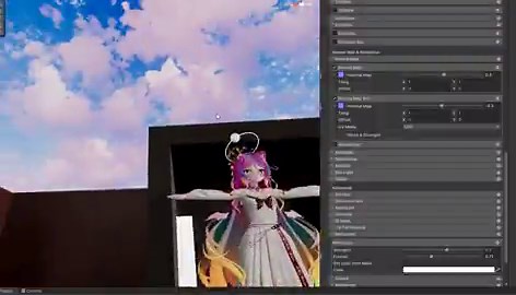 I vibe-coded a unity [editor] script to move the lighting, sky box(clouds), soft shadow, post-processing, light rotation while I can still work on the avatar. Useful so I don't need to move or change strength of directional lighting ball. Free on my github later.#VRChat #unity