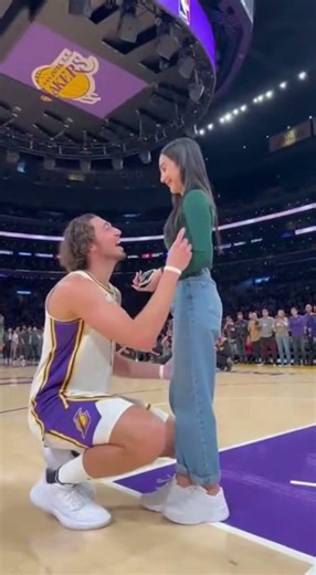 LAKERS PROPOSAL SHOCKER 💜🏀 | NBA Arena Marriage Proposal Ends with “SHE SAID YES! #Shorts