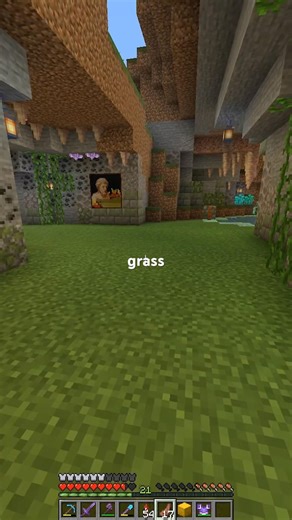 Building with GRASS #minecraft #build #java #bedrock #survival #tutorial #tips #howto #gaming